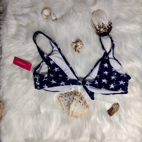 Xhilaration Blue with stars bikini TOP - Picture 6 of 7